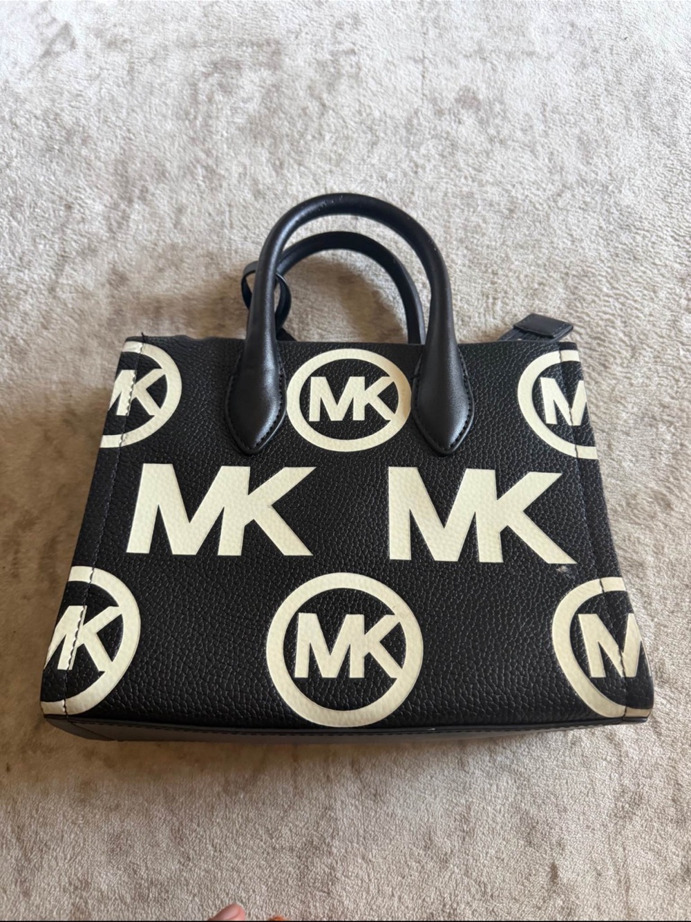 Michael Kors Black & White MK Logo Satchel